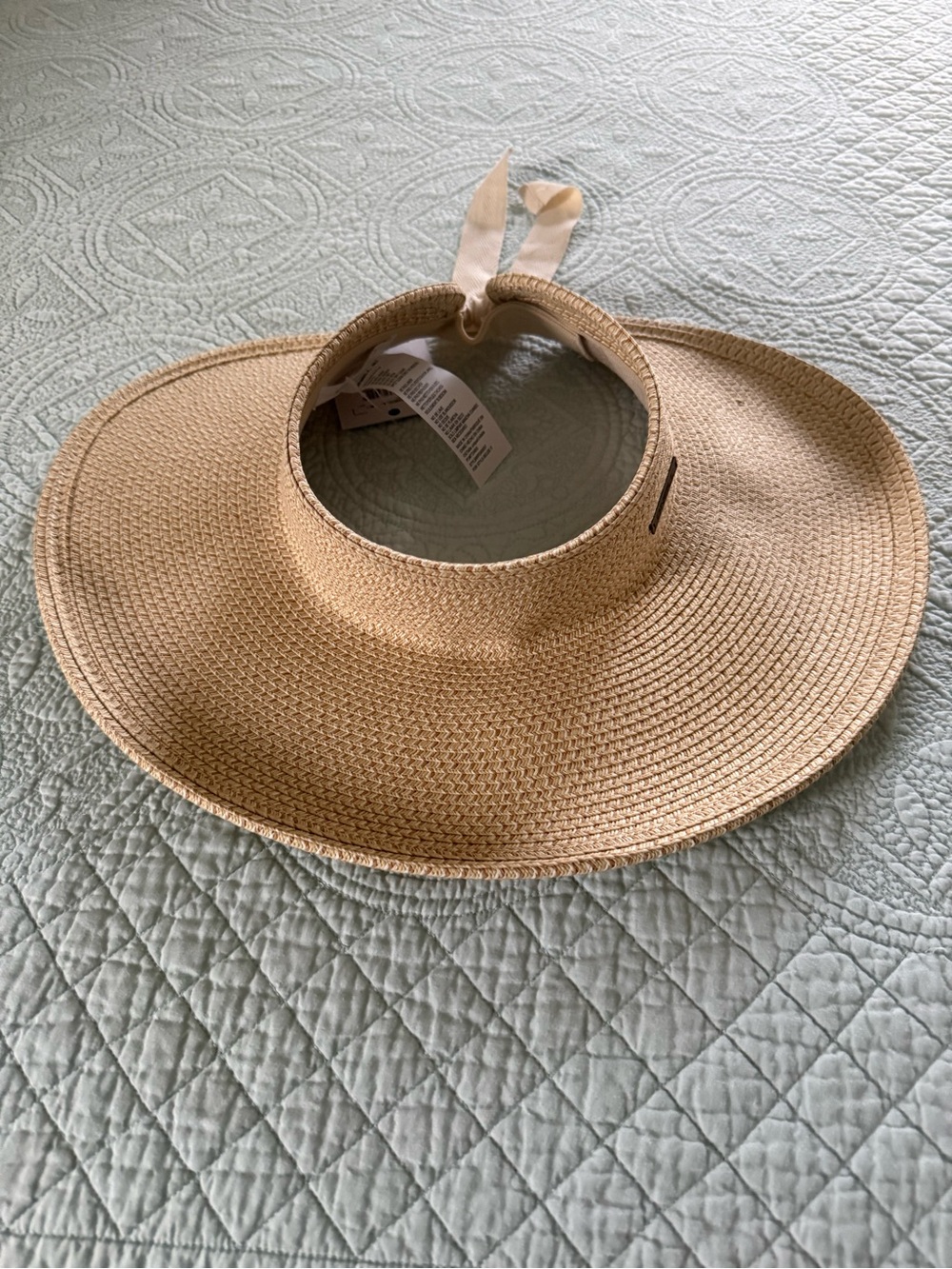 Wide Brim Straw Visor Hat - Natural